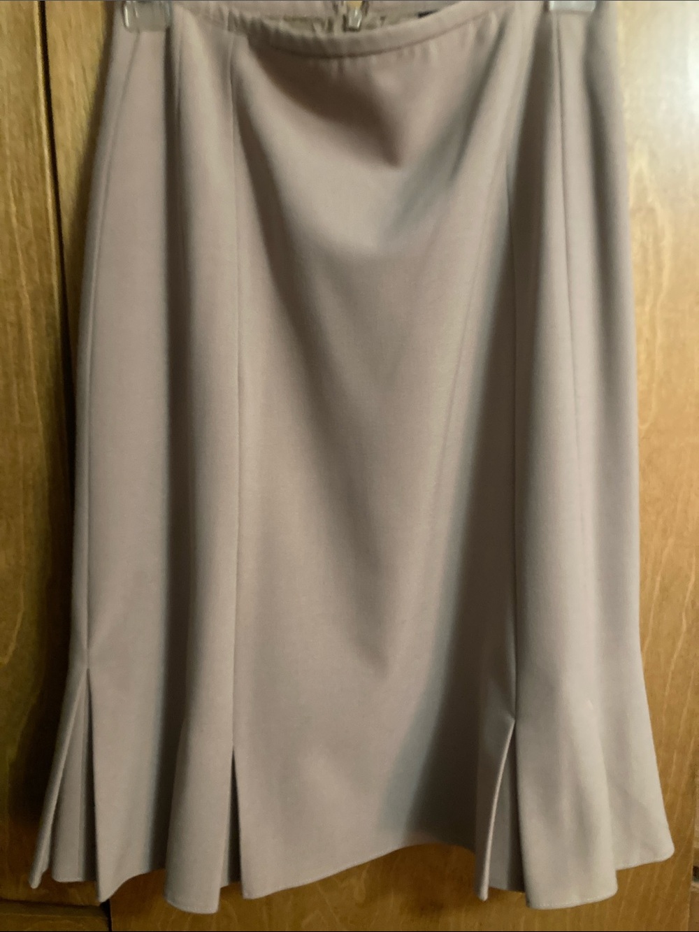 Apostrophe Taupe Flared A-Line Skirt Lined Size 4